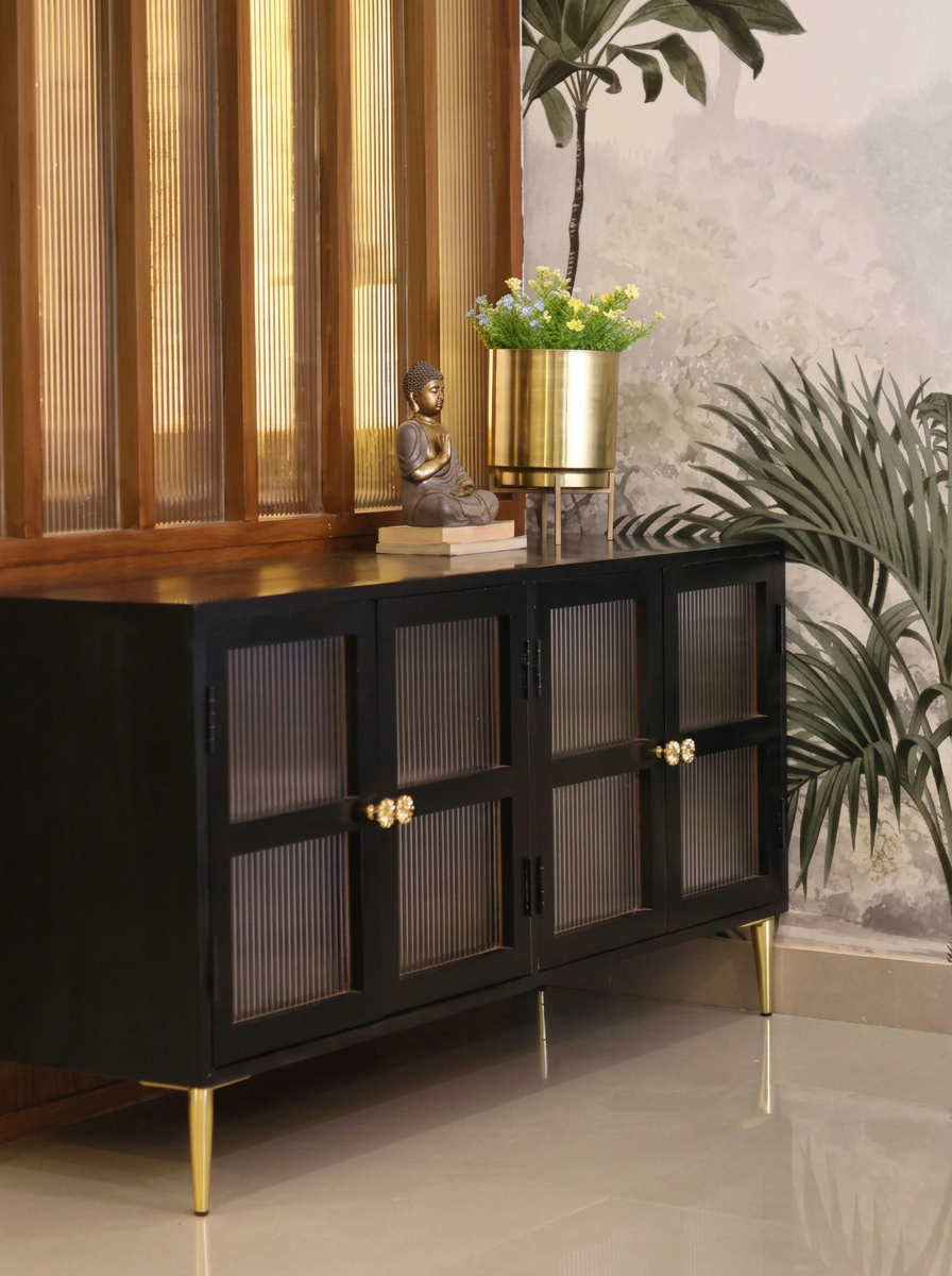 Brass & Black Console