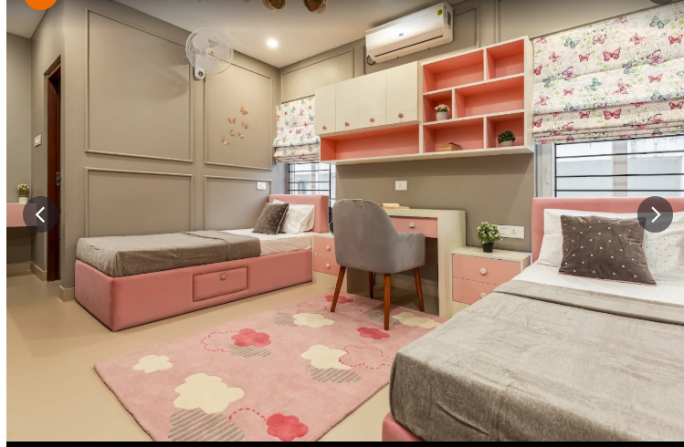 Coral Twin Kids Bedroom