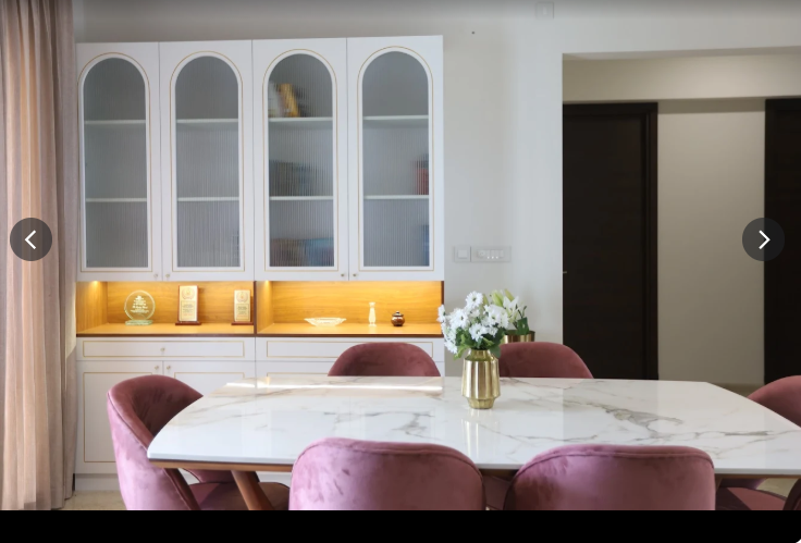 Arched Cabinetry Marble Dining
