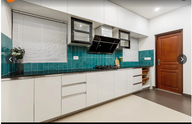 Teal Tile Modular Kitchen